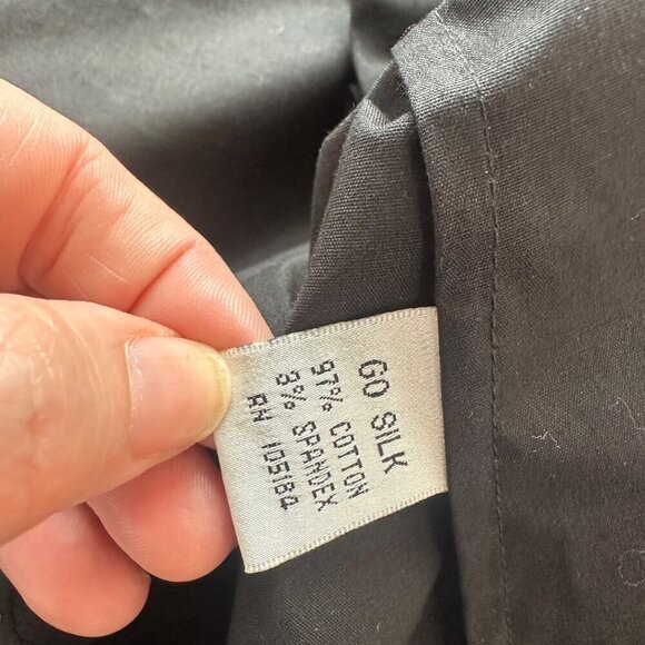 Go Silk Ruffle Collar Pintuck Button Up Blouse in Black Size MP - Picture 4 of 7